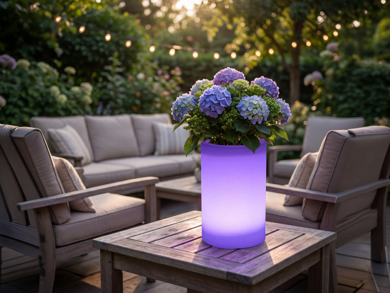 2er Set LED Solar Blumentopf mit RGBW Farbwechsel & Fernbedienung, Höhe 30cm