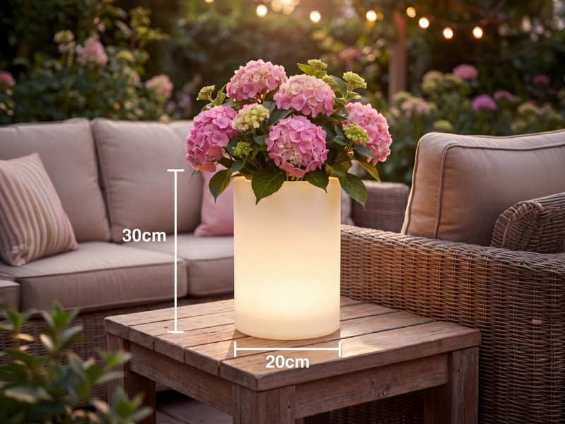 2er Set LED Solar Blumentopf mit RGBW Farbwechsel & Fernbedienung, Höhe 30cm