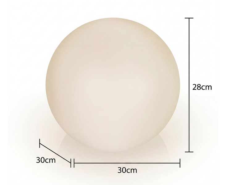 Deko LED RGBW Solar Kugelleuchte Outdoor mit Fernbedienung, Höhe 28cm