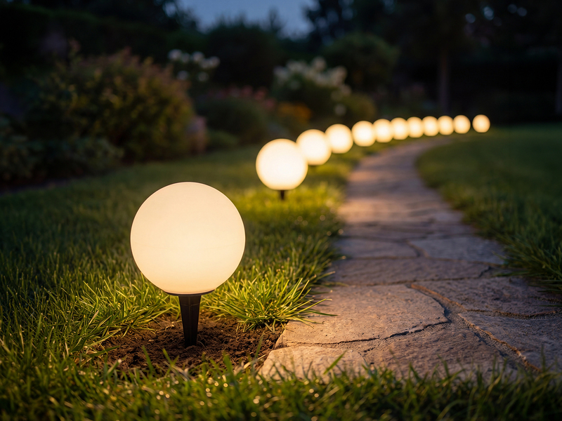 Deko LED RGBW Solar Kugelleuchte Outdoor mit Fernbedienung, Höhe 28cm