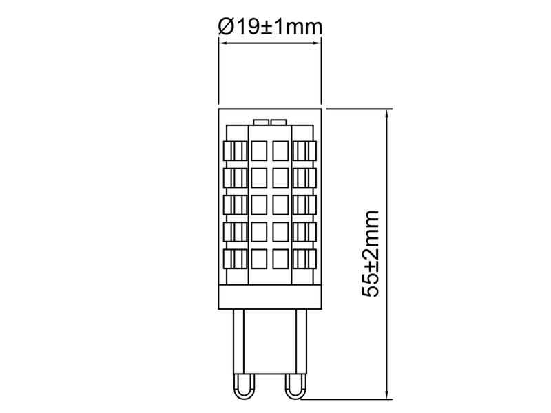 G9 LED 2er Set - 4,5 Watt, 470 Lumen, 4000K neutralweiß, H 5,5cm, nicht dimmbar