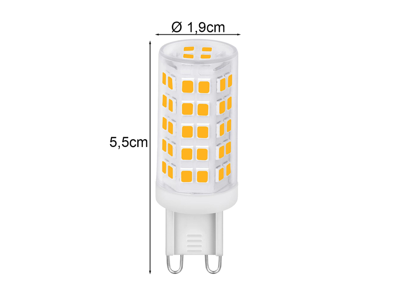 G9 LED 2er Set - 4,5 Watt, 470 Lumen, 4000K neutralweiß, H 5,5cm, nicht dimmbar