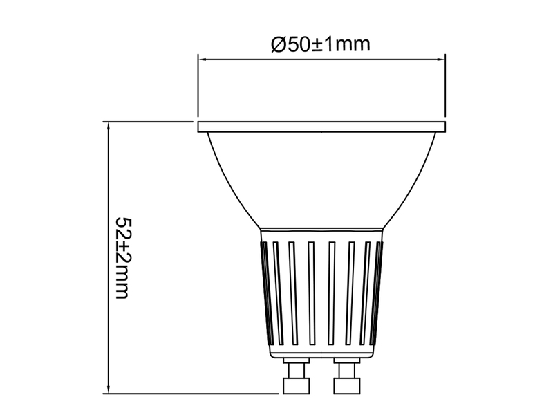 GU10 LED - 1,9 Watt, 345 Lumen, 3000K warmweiß, Ø 5cm, nicht dimmbar