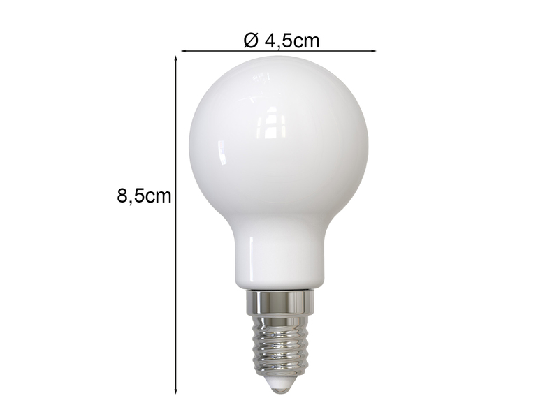 E14 LED - 2,5 Watt, 450 Lumen, 3000K warmweiß, Ø 4,5cm, nicht dimmbar