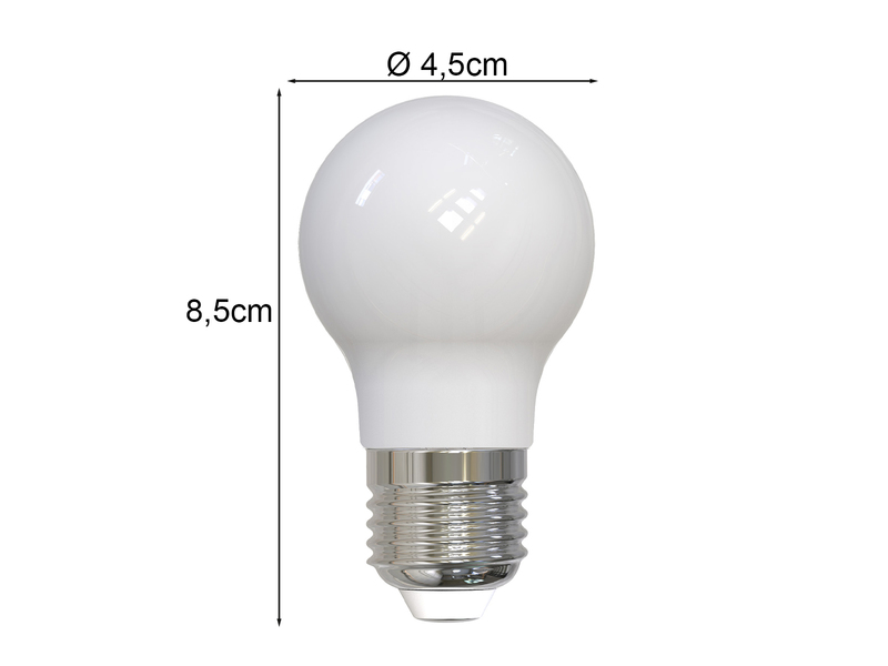 E27 LED - 2,9 Watt, 500 Lumen, 3000K warmweiß, Ø 4,5cm, nicht dimmbar