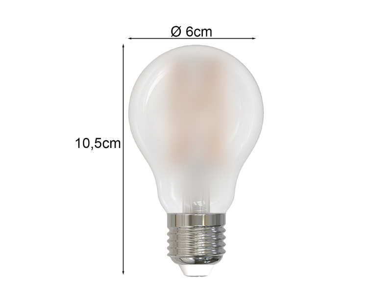 E27 Filament LED - 4,9 Watt, 1030 Lumen, 4000K neutralweiß, Ø 6cm, nicht dimmbar