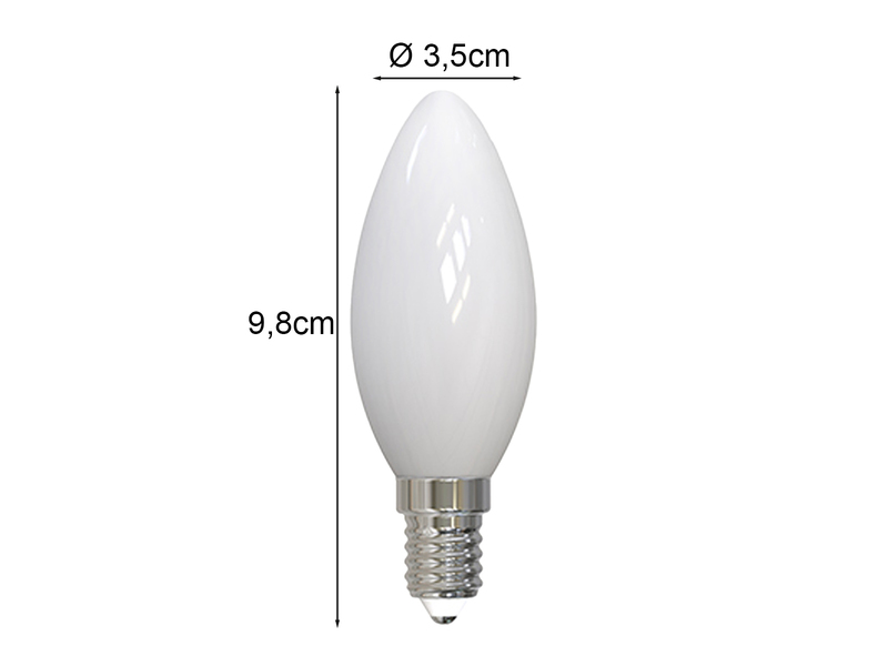 E14 LED - 2,5 Watt, 450 Lumen, 3000K warmweiß, Ø 3,5cm, nicht dimmbar