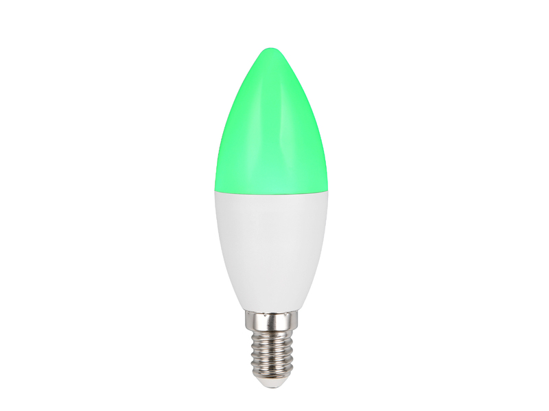 E14 LED - 4,8 Watt, 470 Lumen, 2700K, warmweiß, Ø 4cm, Fernbedienung Farbwechsel