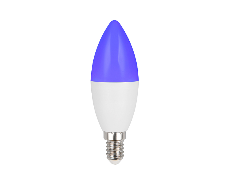 E14 LED - 4,8 Watt, 470 Lumen, 2700K, warmweiß, Ø 4cm, Fernbedienung Farbwechsel