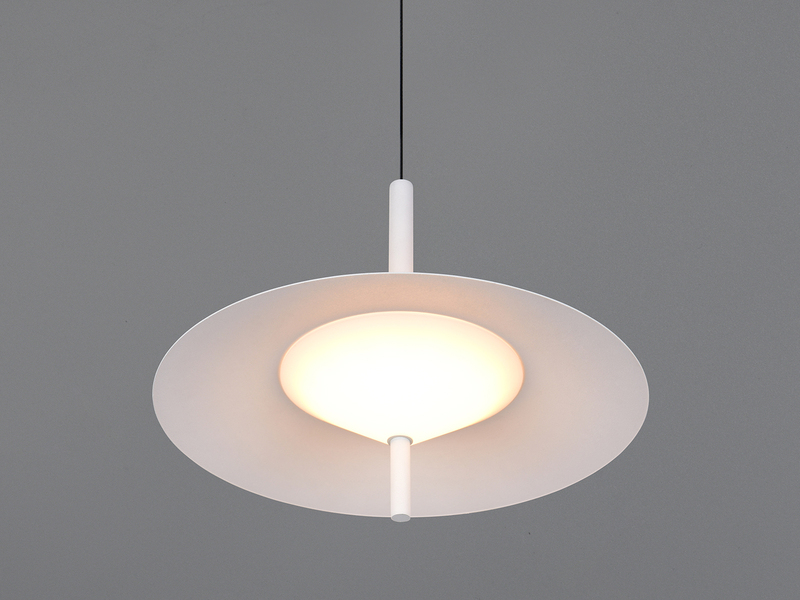 LED Pendelleuchte AMALO höhenverstellbar dimmbar Metall Weiß, Ø 30cm