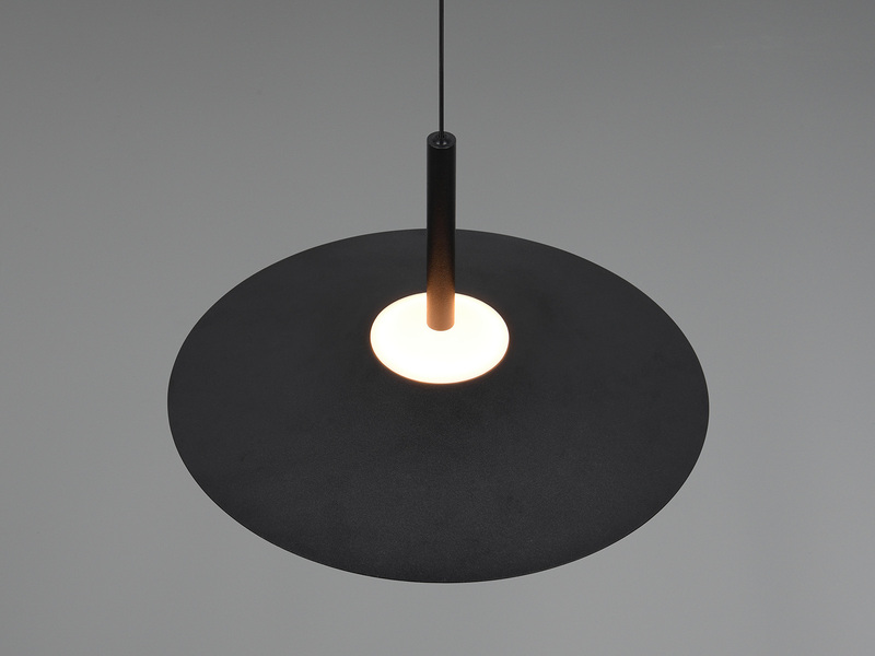 LED Pendelleuchte AMALO höhenverstellbar dimmbar Metall Schwarz, Ø 30cm
