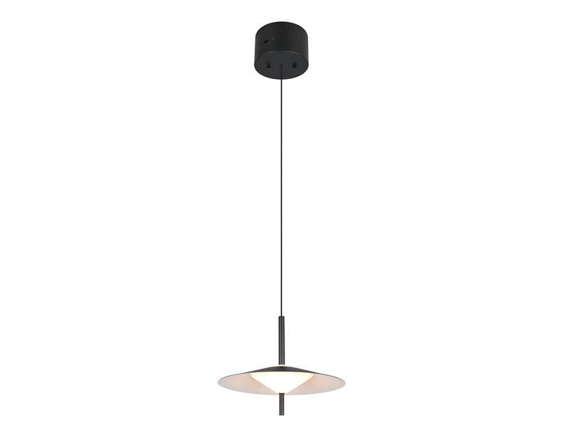LED Pendelleuchte AMALO höhenverstellbar dimmbar Metall Schwarz, Ø 30cm