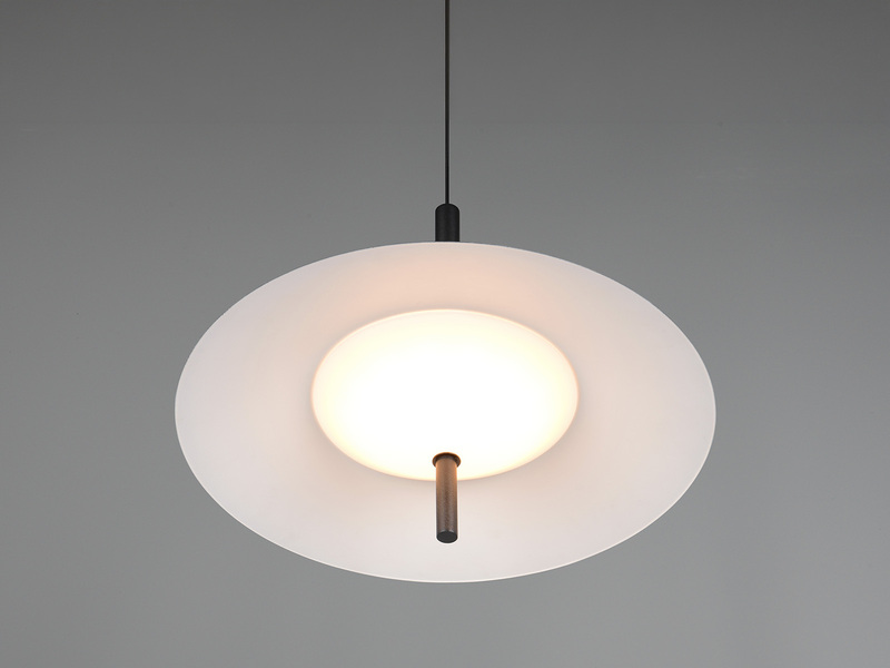LED Pendelleuchte AMALO höhenverstellbar dimmbar Metall Schwarz, Ø 30cm
