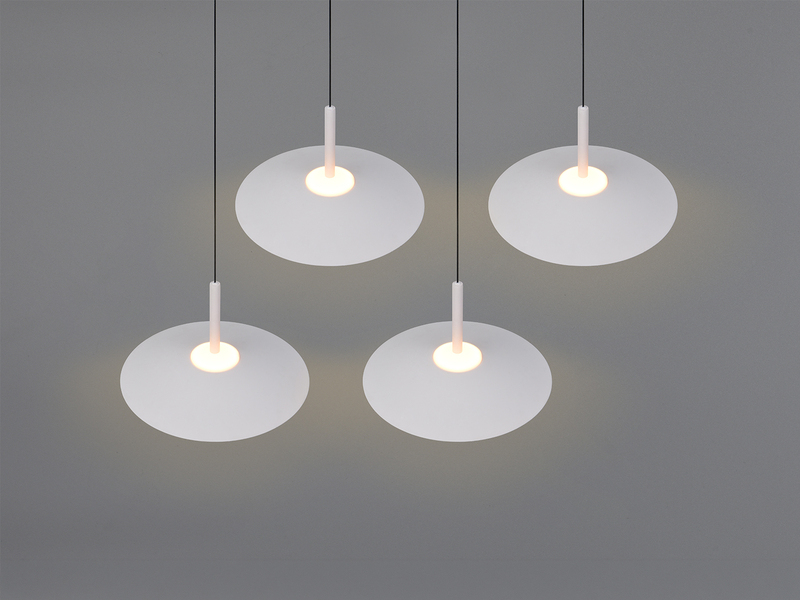 LED Pendelleuchte AMALO höhenverstellbar 4-flammig Weiß Breite 146cm