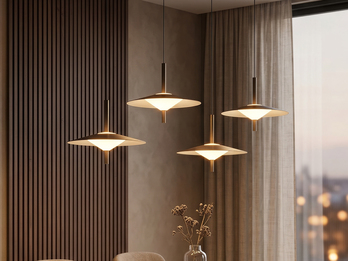 LED Pendelleuchte AMALO höhenverstellbar 4-flammig Platinum Breite 146cm