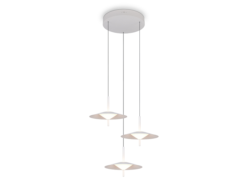 LED Pendelleuchte AMALO höhenverstellbar Weiß Cluster 3-flammig Ø 67cm