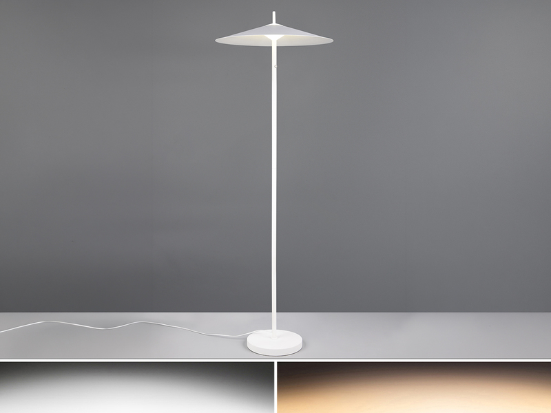 Moderne LED Stehleuchte AMALO dimmbar & 3 Lichtfarben Weiß, Höhe 145cm