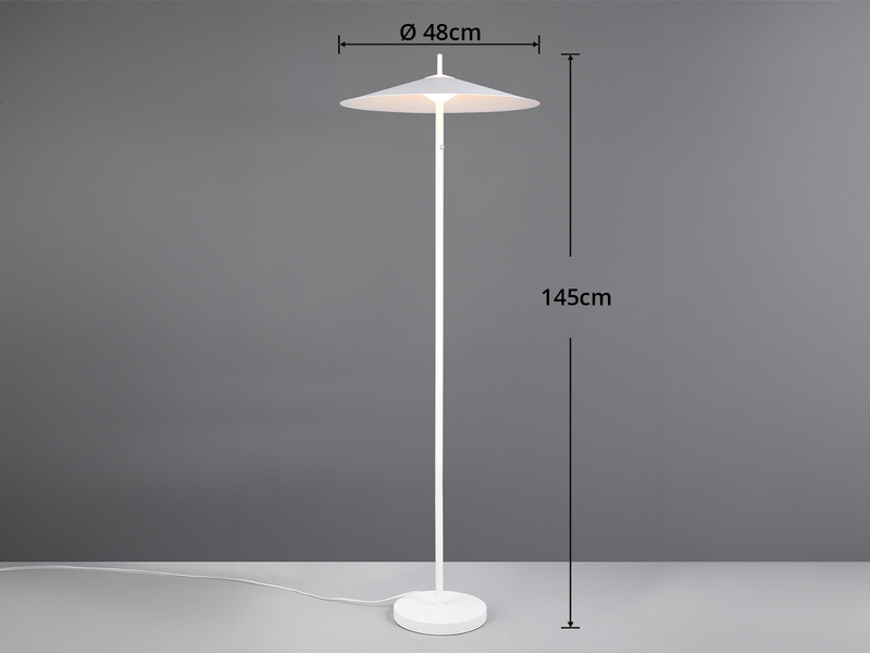 Moderne LED Stehleuchte AMALO dimmbar & 3 Lichtfarben Weiß, Höhe 145cm