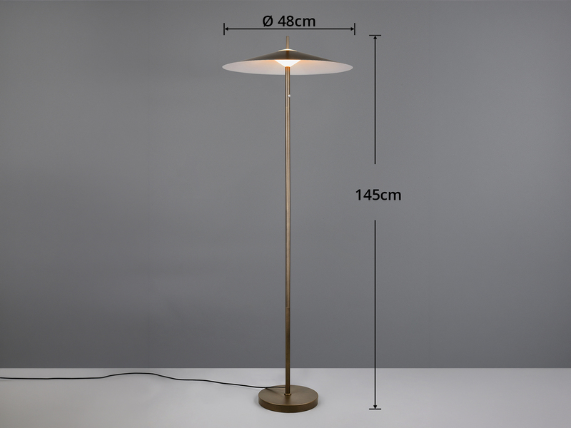 Moderne LED Stehleuchte AMALO dimmbar & 3 Lichtfarben Platinum, H: 145cm