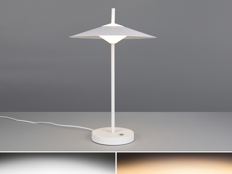 Große LED Tischleuchte AMALO dimmbar & 3 Lichtfarben Weiß, Höhe 46,5cm