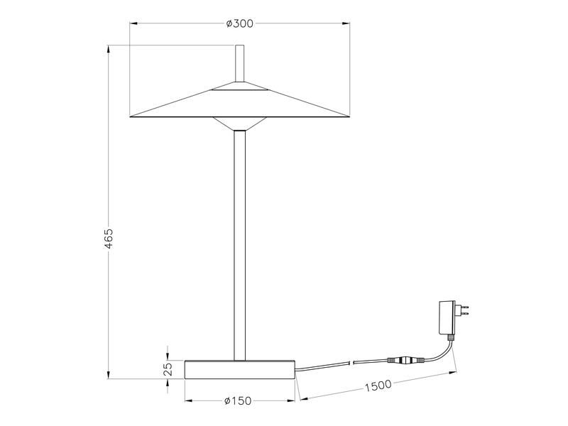 Große LED Tischleuchte AMALO dimmbar & 3 Lichtfarben Weiß, Höhe 46,5cm