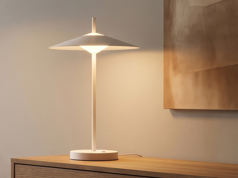 Große LED Tischleuchte AMALO dimmbar & 3 Lichtfarben Weiß, Höhe 46,5cm