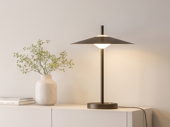 Große LED Tischleuchte AMALO dimmbar & 3 Lichtfarben Platinum, H: 46,5cm