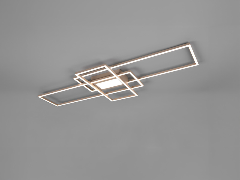 LED Deckenleuchte IRVINE Beige mit Fernbedienung hell & dimmbar, Breite 105cm