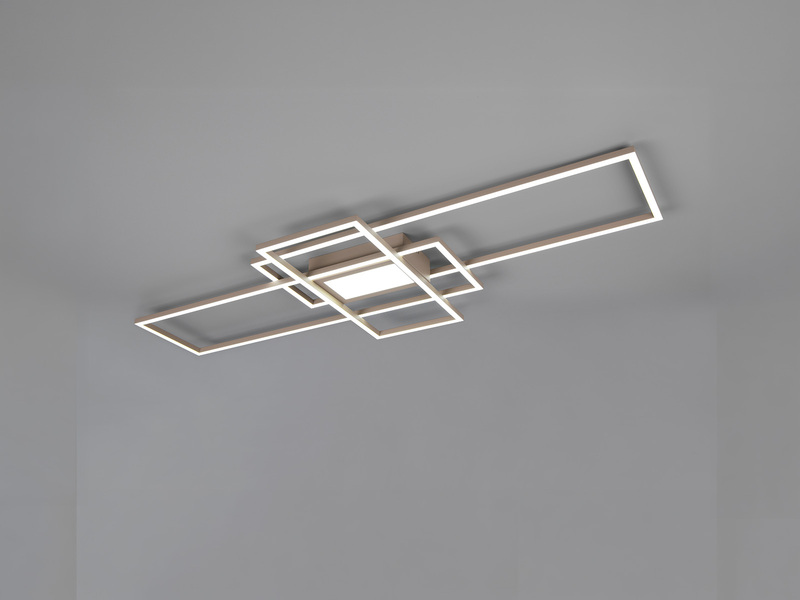LED Deckenleuchte IRVINE Beige mit Fernbedienung hell & dimmbar, Breite 105cm