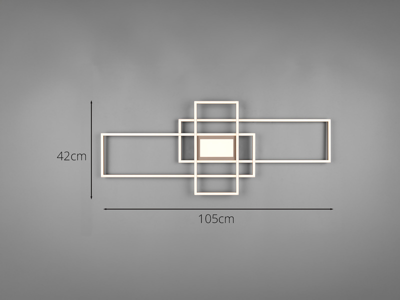 LED Deckenleuchte IRVINE Beige mit Fernbedienung hell & dimmbar, Breite 105cm
