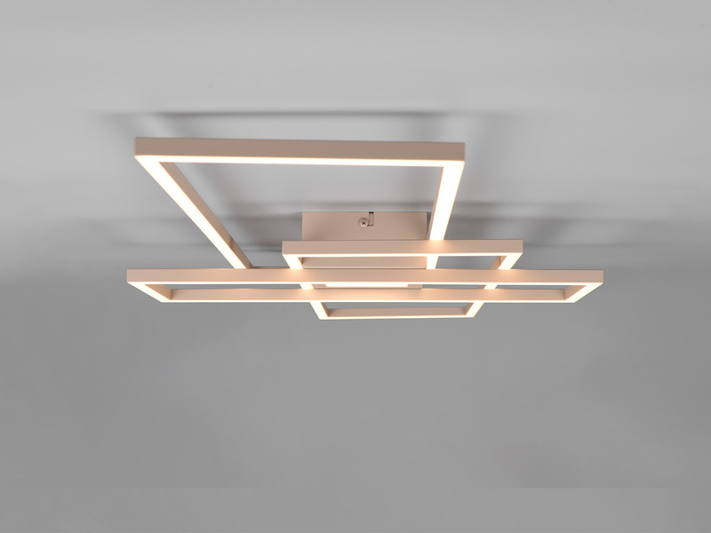 LED Deckenleuchte IRVINE Beige mit Fernbedienung hell & dimmbar, Breite 105cm