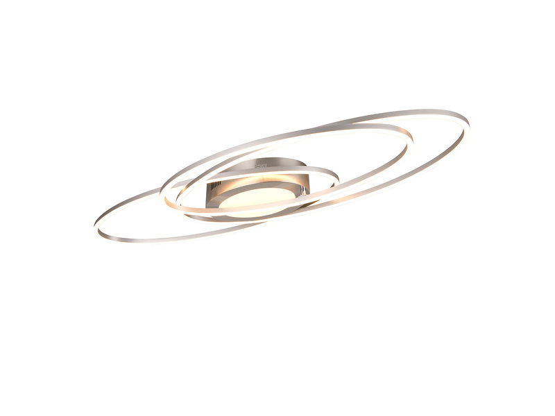 LED Deckenleuchte OVINE Silber mit Fernbedienung hell & dimmbar, Breite 104cm