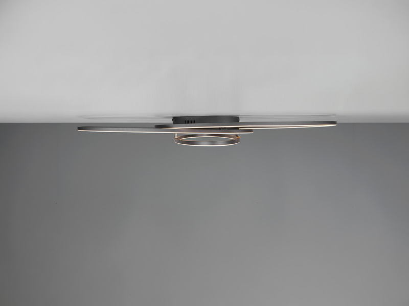 LED Deckenleuchte OVINE Schwarz mit Fernbedienung hell & dimmbar, Breite 104cm