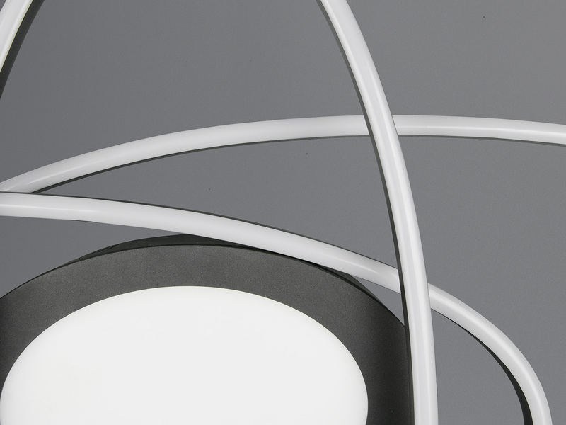 LED Deckenleuchte OVINE Schwarz mit Fernbedienung hell & dimmbar, Breite 104cm