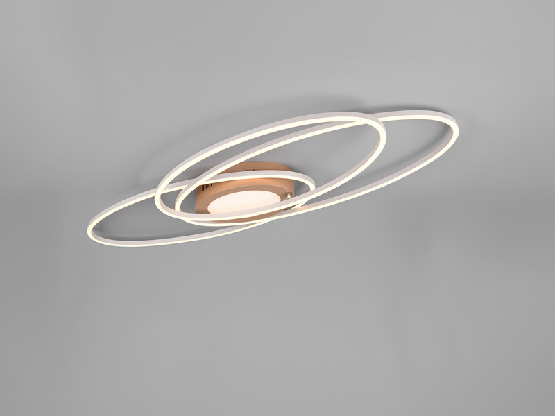 LED Deckenleuchte OVINE Coffee mit Fernbedienung hell & dimmbar, Breite 104cm