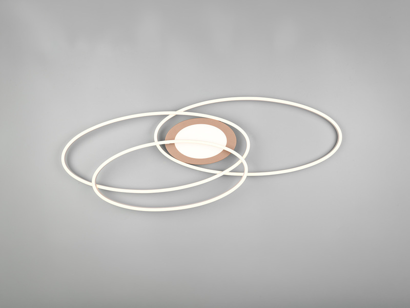 LED Deckenleuchte OVINE Coffee mit Fernbedienung hell & dimmbar, Breite 104cm