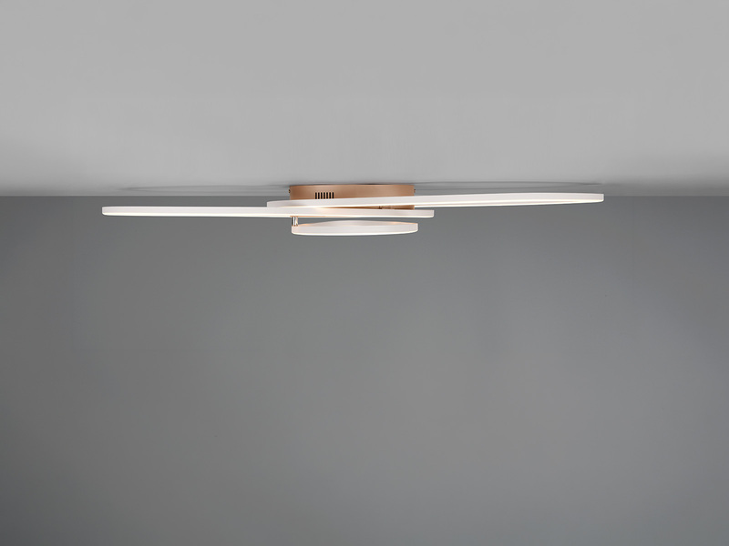 LED Deckenleuchte OVINE Coffee mit Fernbedienung hell & dimmbar, Breite 104cm