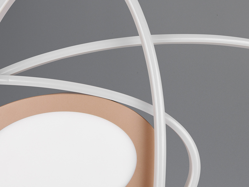 LED Deckenleuchte OVINE Coffee mit Fernbedienung hell & dimmbar, Breite 104cm