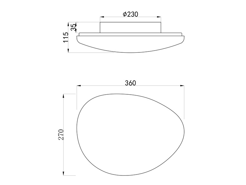LED Deckenleuchte OZERA mit Fernbedienung & Tageslicht, Breite 36cm