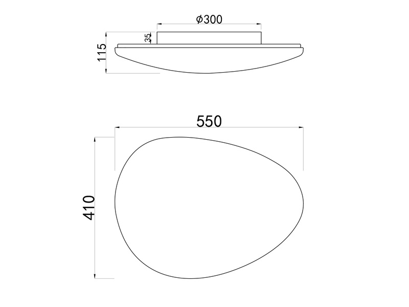 LED Deckenleuchte OZERA mit Fernbedienung & Tageslicht, Breite 55cm