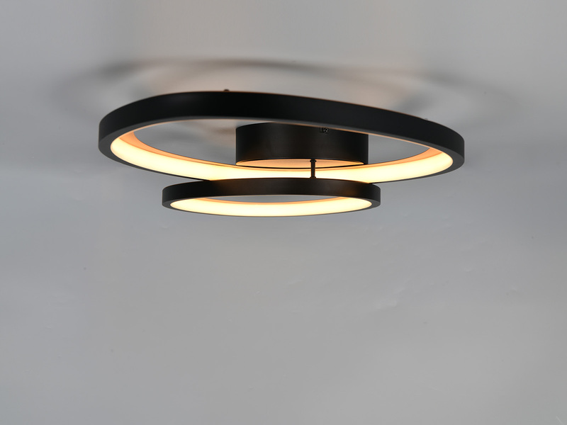 LED Deckenleuchte SIVO Schwarz mit Fernbedienung dimmbar, Breite 84,5cm
