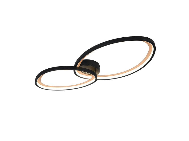 LED Deckenleuchte SIVO Schwarz mit Fernbedienung dimmbar, Breite 84,5cm