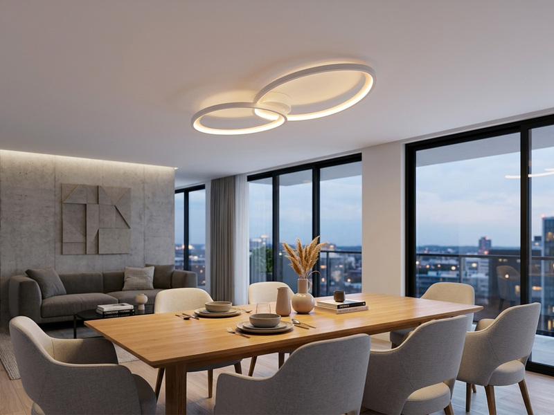 LED Deckenleuchte SIVO Grau mit Fernbedienung dimmbar, Breite 84,5cm