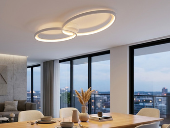 LED Deckenleuchte SIVO Grau mit Fernbedienung dimmbar, Breite 84,5cm