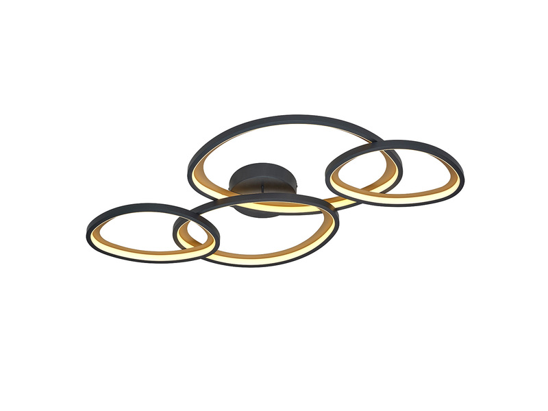 LED Deckenleuchte SIVO Schwarz mit Fernbedienung dimmbar, Breite 103cm