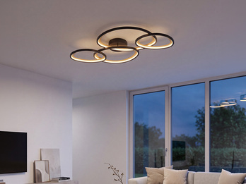 LED Deckenleuchte SIVO Schwarz mit Fernbedienung dimmbar, Breite 103cm