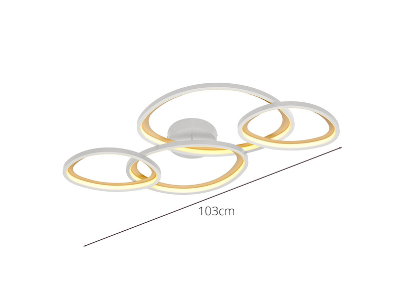 LED Deckenleuchte SIVO Grau mit Fernbedienung dimmbar, Breite 103cm