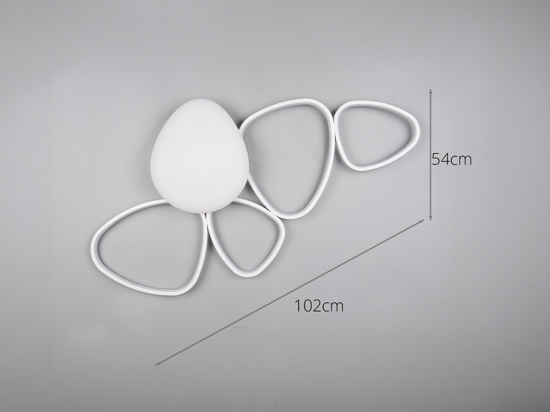 LED Deckenleuchte AMELIO Weiß mit Fernbedienung & Tageslicht, Breite 102cm