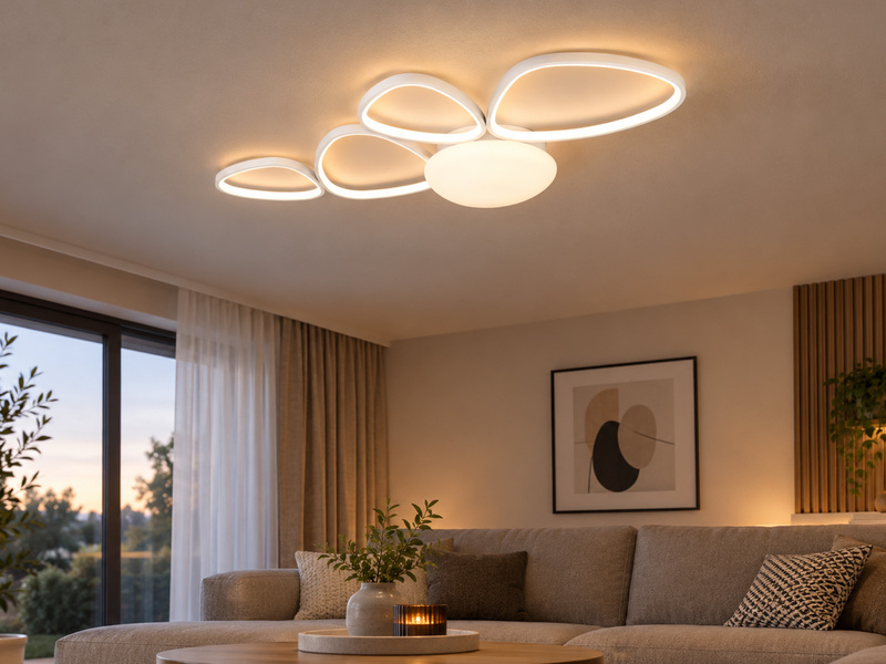 LED Deckenleuchte AMELIO Weiß mit Fernbedienung & Tageslicht, Breite 102cm