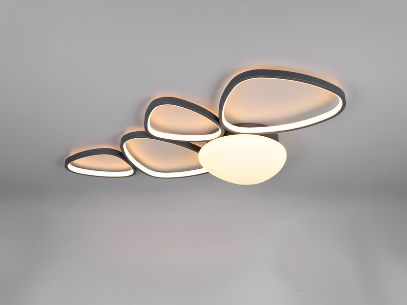 LED Deckenleuchte AMELIO Anthrazit mit Fernbedienung & Tageslicht, Breite 102cm